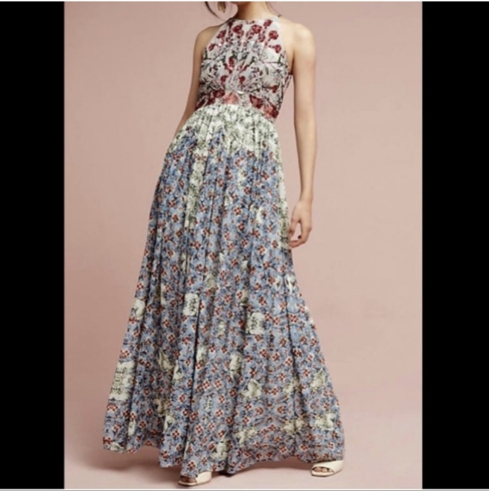 Anthro Bhanuni Chiffon Maxi Dress